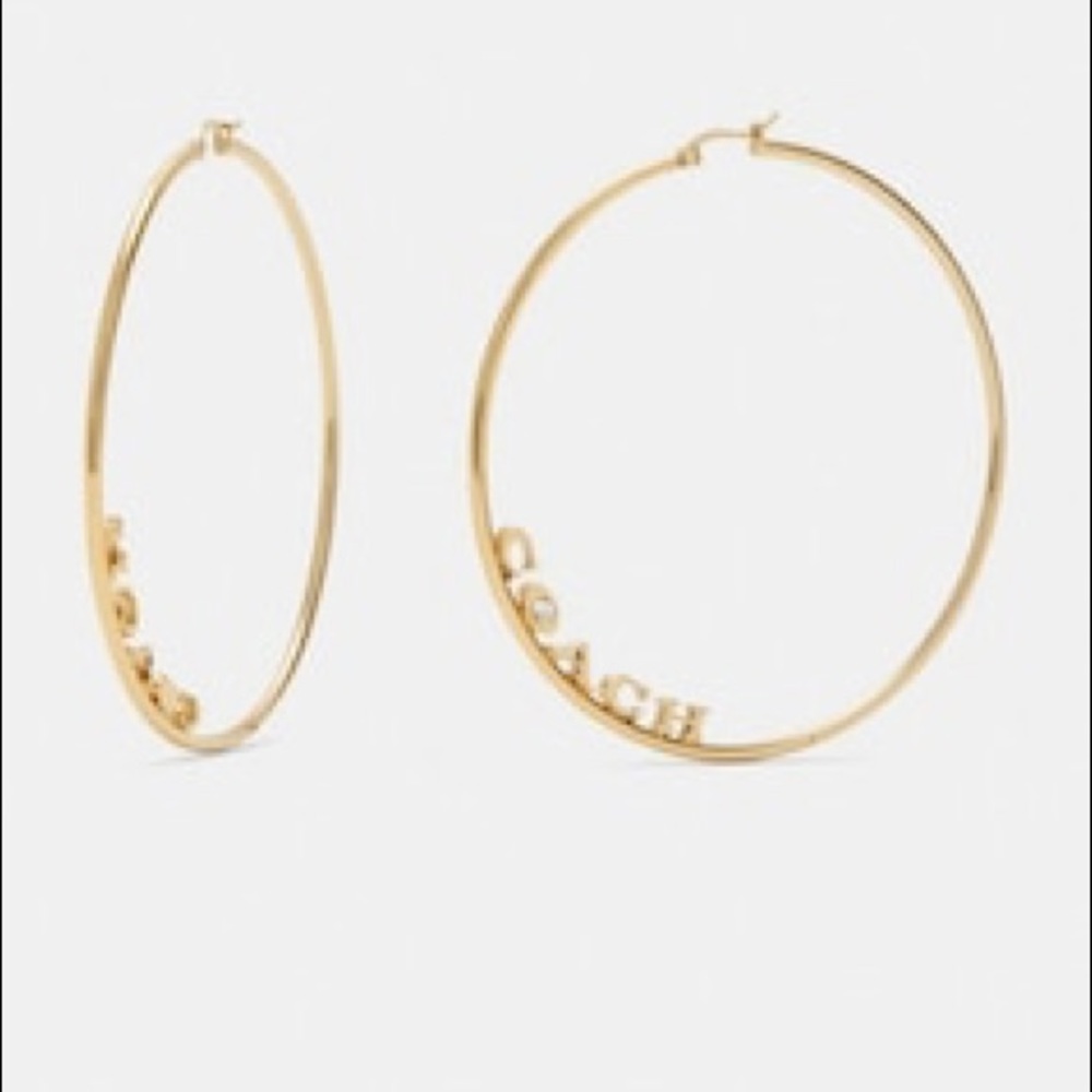 Coach Signature Large Hoops Earrings